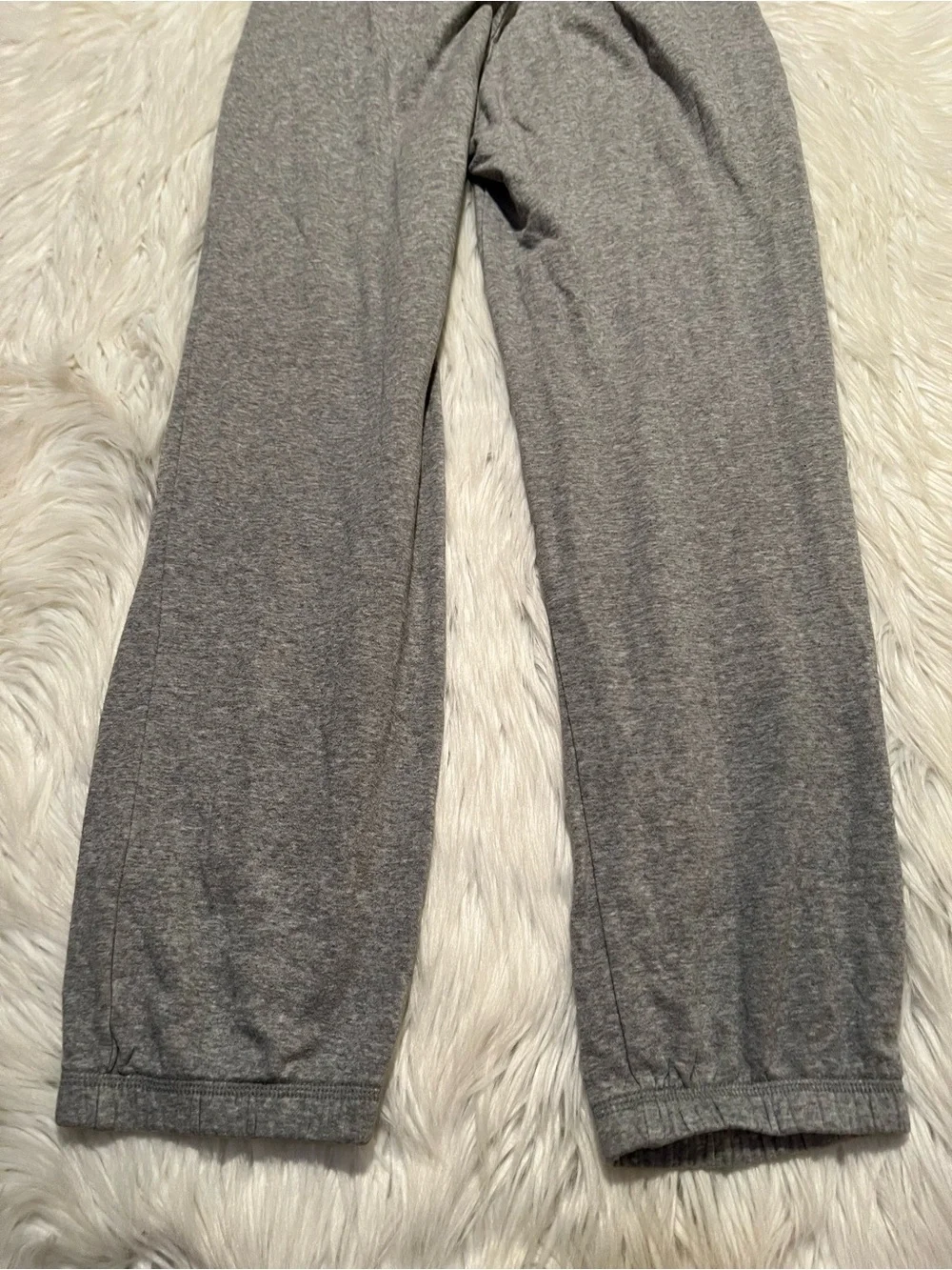 Nike Women's Size XS Sweatpants Joggers Light Heather Gray White Mid-Rise Cotton